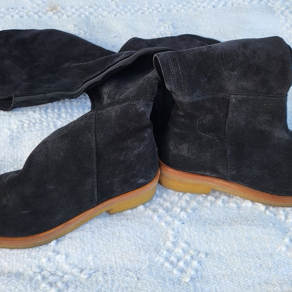 Free People banks-over-the-knee boots black suede size 6.5 - Picture 3 of 11